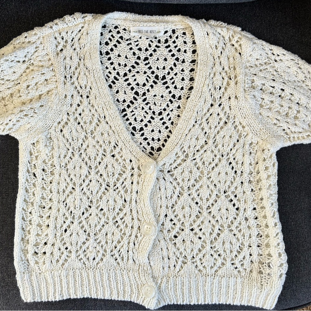 Free the Roses Cream Lace Knit Cardigan